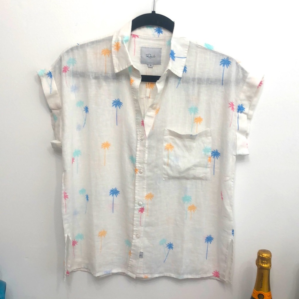 Rails palm tree button down NWT